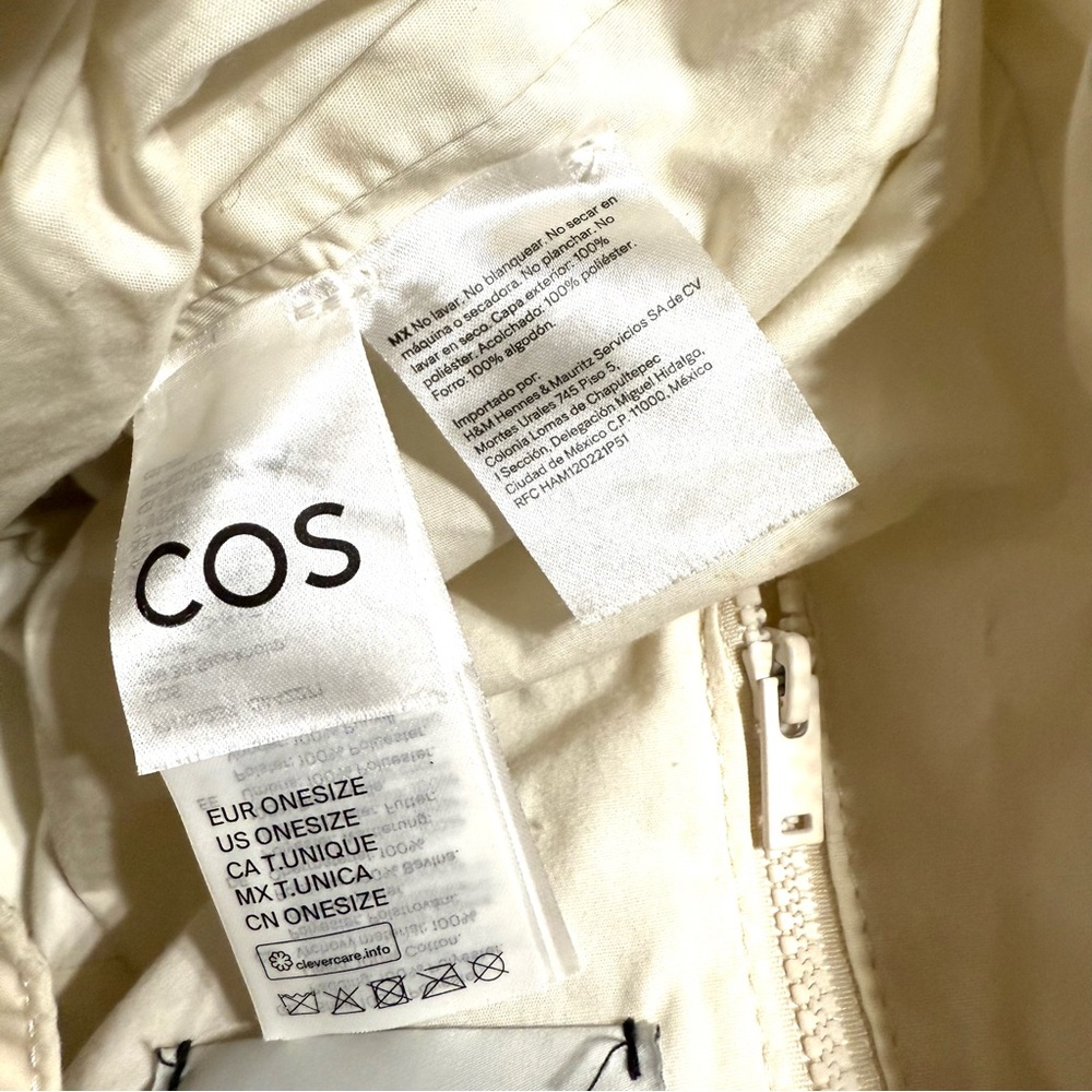 COS Quilted Oversized Shoulder Bag Beige Ivory Puffy Pillow Crossbody EUC - Picture 6 of 8